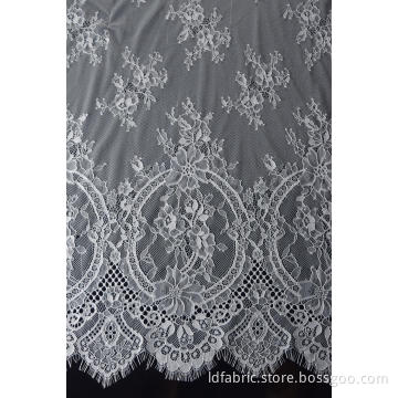 100% Nylon Panel Lace Fabric Design-E